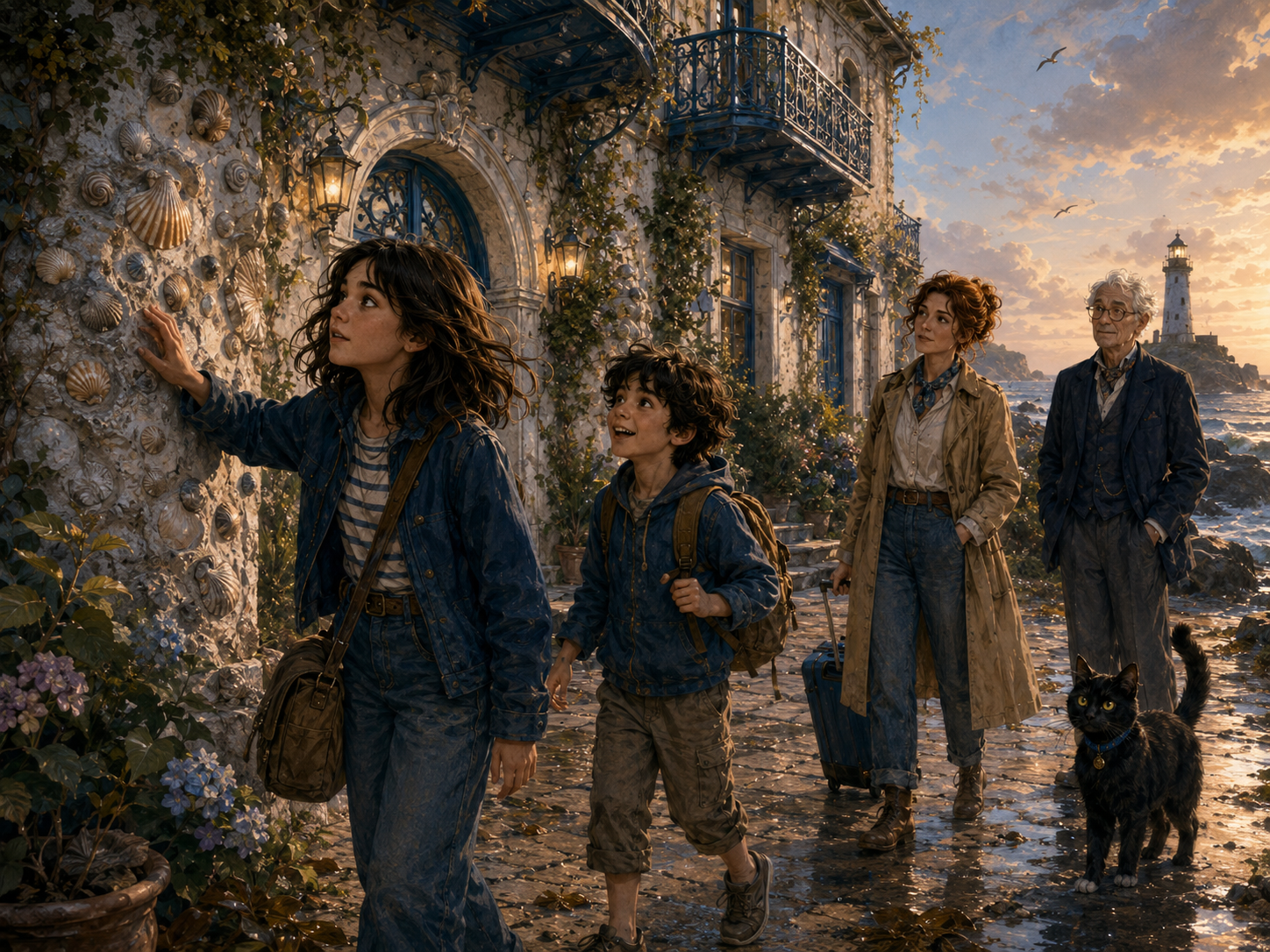 Nora touches the shells in the wall of the Moonwater Hotel